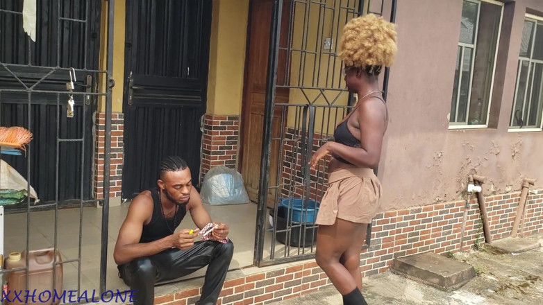 Home Alone: Ebony College Babe Jazmine Came Looking for Her Boyfriend and...