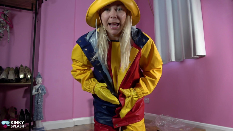 UKCuteGirl Lucy Lauren: Farmerrain Pvc Rainwear Jacket Unboxing &amp; Full Fetish Dress up