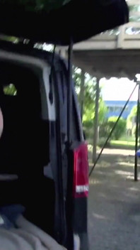 Chubby pink hair chick fucks in car and outdoor