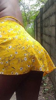 Masturbating Outdoors in Sexy Short Skirt Moaning Cumming Hard