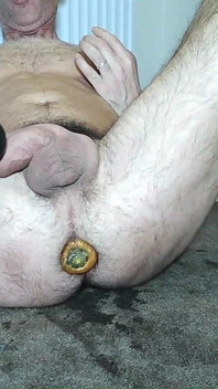 Fucking My Hole Deep with Huge Veg Til I Cum From It Twice
