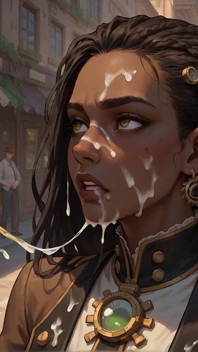 Spalující černá královna je velkolepá a nenasytná v tomto steampunku XXX!