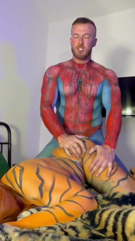 Tigra Takes Spider-mans Big Hard Throbbing Cock