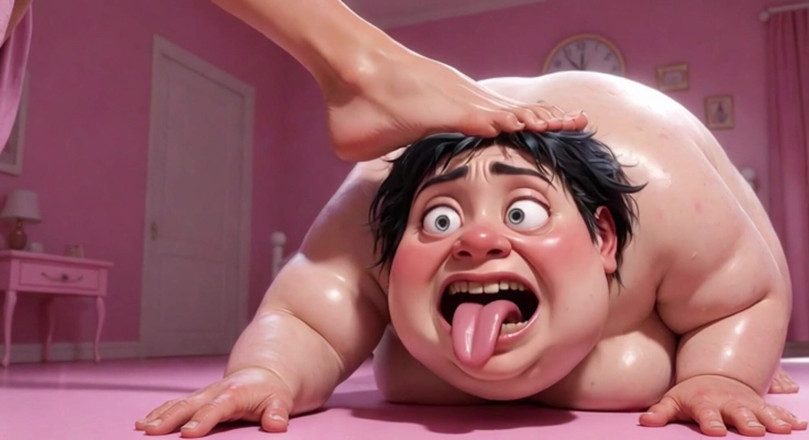Anime Hentai: Femeie urâtă și grasă degradată - Linge fata frumoasă