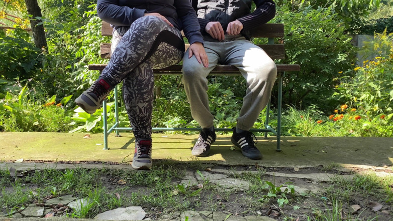 OurFetishLife: Athletic MILF in leggings helped pee outside