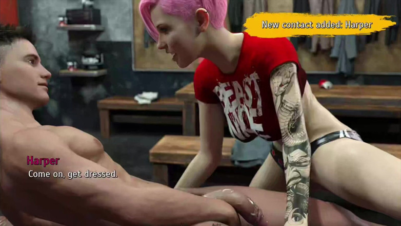 Sex game gamer: Un entrenador de gimnasio y una milf adoran chupar su...
