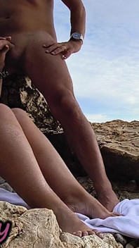 French MILF Nudist Beach Blowjob