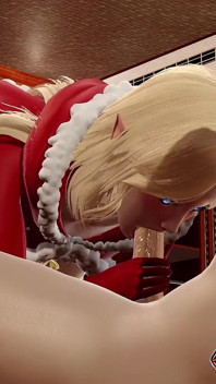 Vánoční elf dělá hottes kouření pro velkého čůráka na posteli 3D animace porno