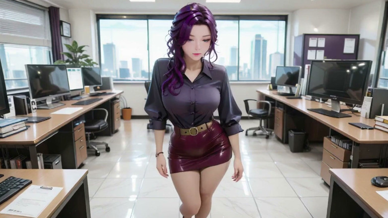 Seraphina Vale: 紫色头发的老板办公室禁忌！