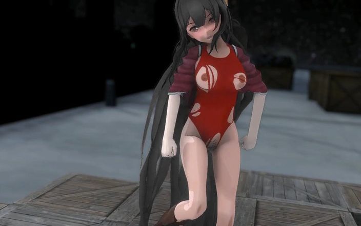 Smixix: Kamikaze hentai dance kantai samling trasiga kläder 3D - svart hårfärg redigera...