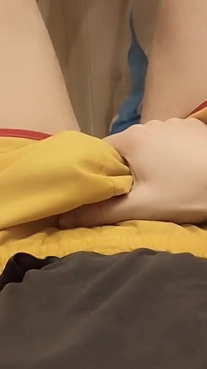 Guy Massages His Dick Through Yellow Shorts (Pasharu)