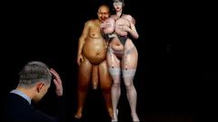 बड़े मोटे लंड के साथ कामुक आदमी रसीली चूत को नष्ट कर रहा है। Nini's Studio