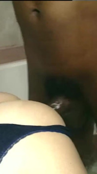 Cute milf fucking black cock in the bathroom