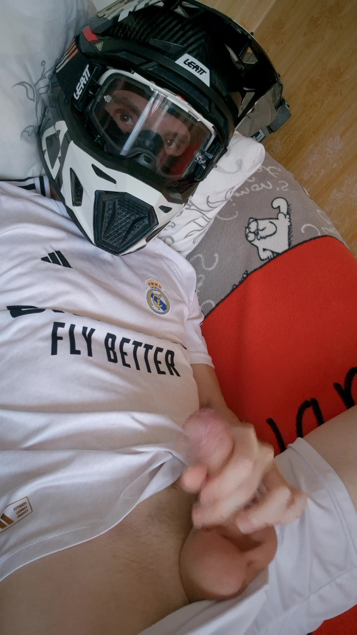 Sneakersmax98: The Guy Is Wearing a Soccer Uniform and Mxhelmet with...