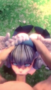 Melia Xenoblade Gets Her Face Fucked and Ends with a Mouthful of Cum POV