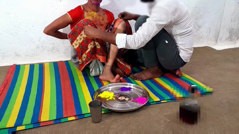 Amit yadav: Spezielle holi mit dem freund des ehemanns.