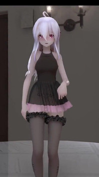 [mmd] fraco creme chocolate vestido de seda preta anal padrão obsceno de miçangas serra