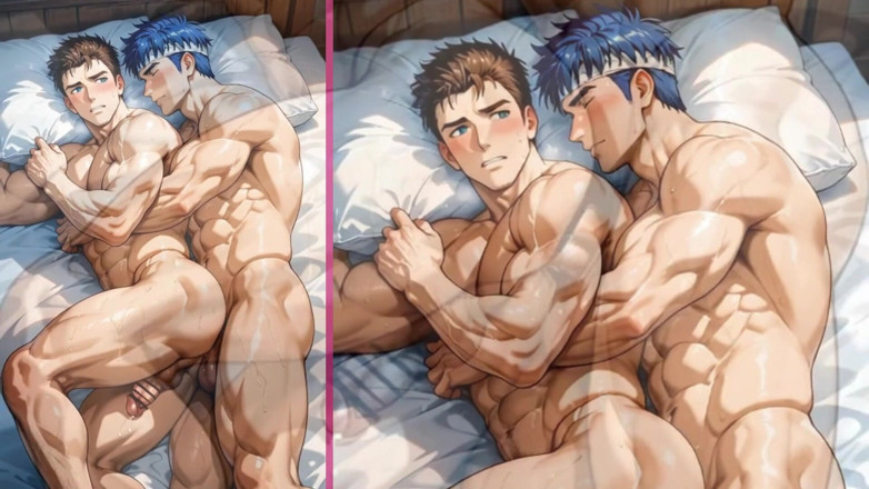 Real narrated fantasy Hentai: Intenzivní Gay orgie v Domě přátel digitálního influenceru.