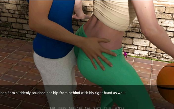 Visual Novels: Żona i macocha część 34 - student dotyka tyłka podczas zabawy