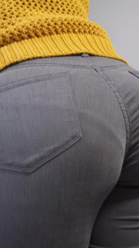 Hot Secretary in Tight Jeans Teases Ass with Visible Panty Line