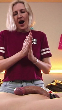 Masaż kogutów Femdom z kontrolą orgazmu i zrujnowany epicki wytrysk
