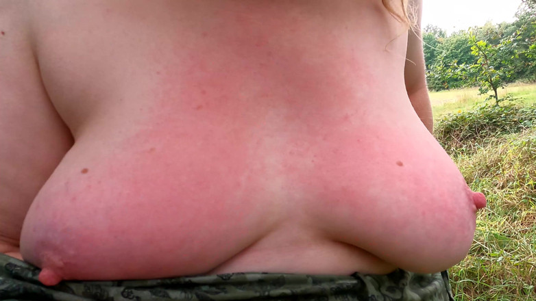 Bouncy Tits Action: Spanking Her Naked Ass and Tits in Public