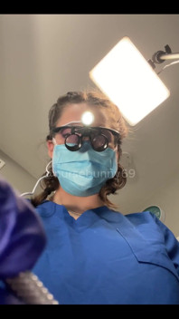 POV Dental Cavity and Filling No Numbing Loupes Blue Gloves and Scrubsnurse