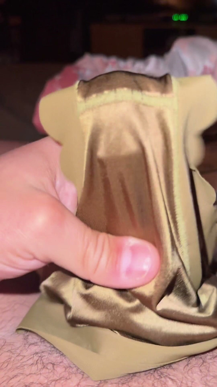 Bigbrook45: Cum in Silky Satin Green Panties