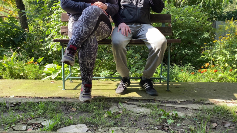 OurFetishLife: Athletic MILF in leggings helped pee outside
