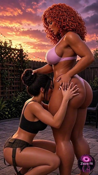 Backyard Lesbian Deep-throat Training
