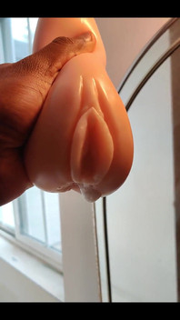 Squeezing My Cum Out of an Onahole After Using It