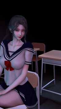 3D college-asiatisches schätzchen mit dicken möpsen wurde von großem kurzen schwanz gefickt