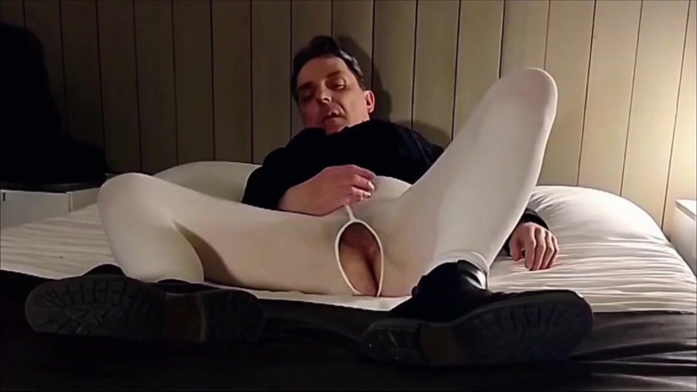 Joy Stardust: Ass Exposure and Anal Play in Open White Pantyhose