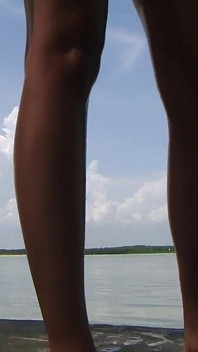 Sexy Skinny Latina Angelina Posing Nude at the Beach