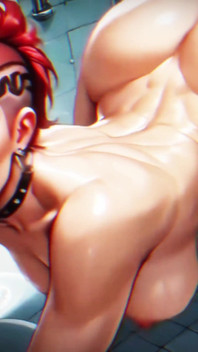 Slutty Redhead Punk Babe Gangbanged in Public Restroom - Cum Everywhere (4k Ai Generated Animation)