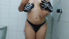 Josyandhot: Latina sprcha brousí s oblečením - skutečné vložení Škádlení