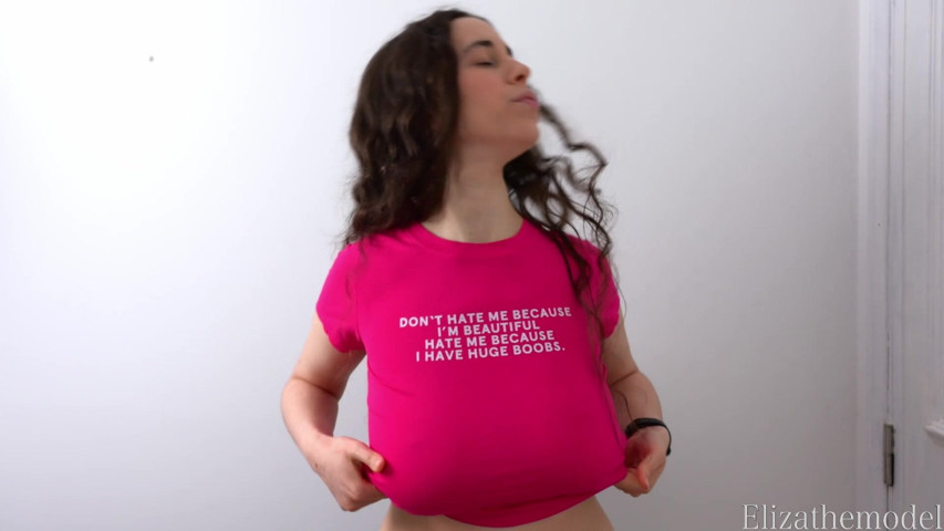 T-shirt Try on Edging Challenge (ElizaTheModel) T-shirt Try on Edging Challenge (ElizaTheModel)