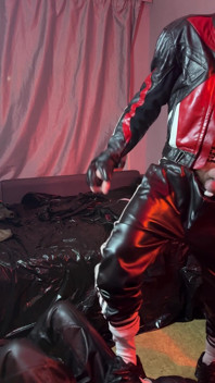 Scally Chav Guys Have Fun in Leather Sport Gear