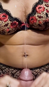 Wifebucket Amateurs - Late Night Cock Eating and Cum on Her Bra