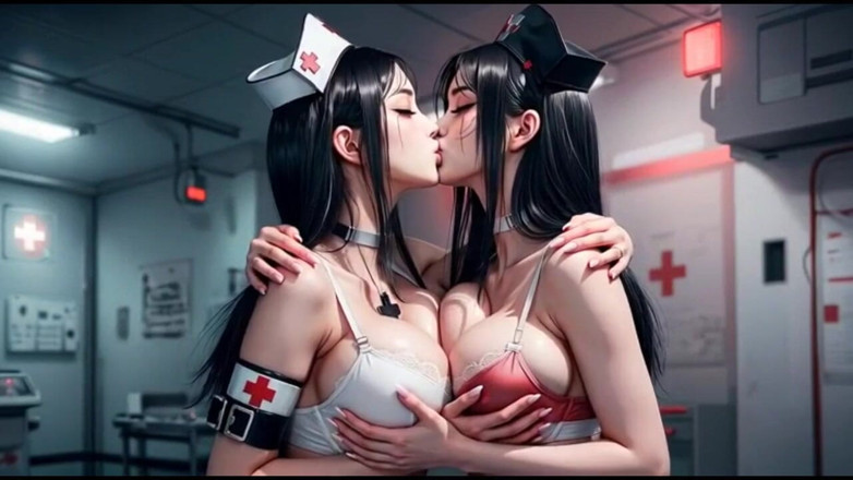 Hot girl dancing: Kiss video, donne infermiere carine che si baciano insieme