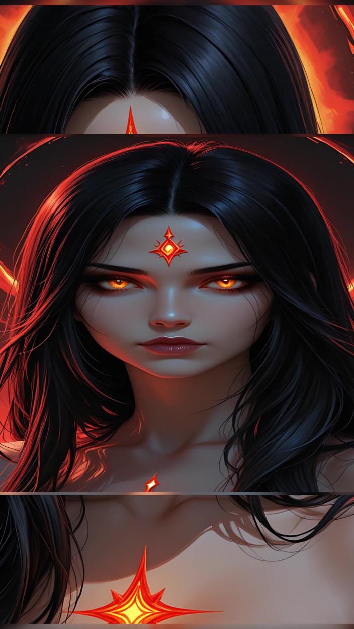 VelvetInk Studio: Shadow Assassin Warrior vrouw met jetzwart haar en Amber Eyes...