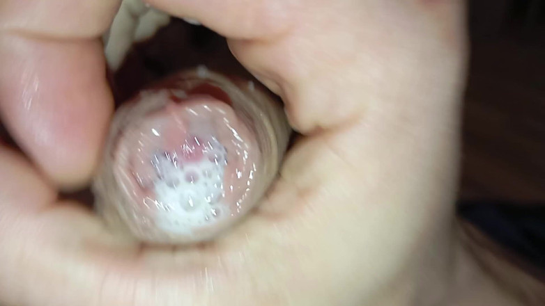 Elvissc: Heiße Nahaufnahme, abspritzen von großem schwanz mit Pre-cumshot, dass wieder...