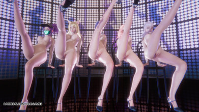 [mmd] T-ara - du treibst mich verrückt, Ahri Akali, evelynn Kaisa Seraphine sexy striptease 4K 60fps