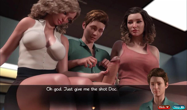 Dirty GamesXxX: Treasure of Nadia: ukazující jeho obrovského ptáka dvěma sexy dívkám...