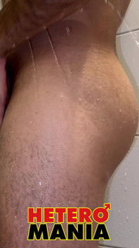 Hairy Straight Louis Takes a Shower After Jacking off