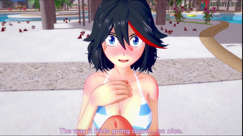 Fantasy king: Ryuko matoi ahegao 在泳池边做爱