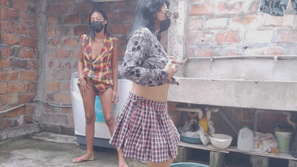 NEGRITA SEXY: I vicini sporchi parlano sporco nel cortile del quartiere. Hanno...