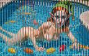 AI Girls: Chicas elfo desnudas jugando en la piscina
