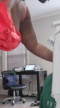 Ebony Goddess Getting Her Panties Clean by Submissive Slave