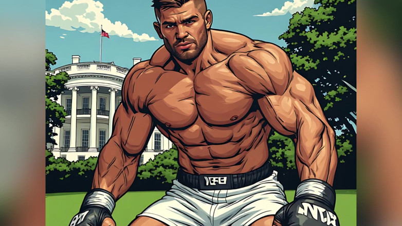 Erotic Man: Pejuang berotot di White House (Ai Art)